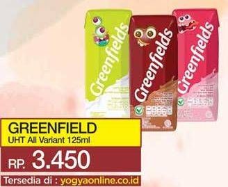 Promo Harga GREENFIELDS UHT All Variants 125 ml - Yogya