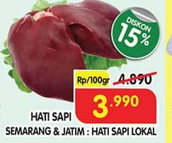 Promo Harga Beef Liver (Hati Sapi) per 100 gr - Superindo