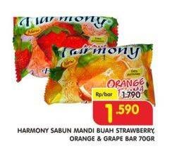 Promo Harga HARMONY Sabun Batang Wangi Strawberry, Orange, Grape 70 gr - Superindo