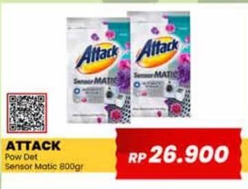 Promo Harga Attack Sensor Matic Detergent Bubuk 800 gr - Yogya