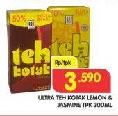 Promo Harga ULTRA Teh Kotak Lemon, Jasmine 200 ml - Superindo