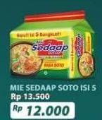 Promo Harga SEDAAP Mie Kuah Soto per 5 pcs 75 gr - Alfamart