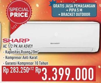 Promo Harga SHARP AH-A5VEY | AC 1/2PK  - Hypermart