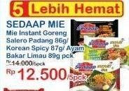 SEDAAP Salero Padang/ Korean Spicy/ Ayam Bakar Limau