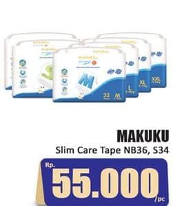 Promo Harga Makuku Air Diapers Slim Tape NB36, S34 34 pcs - Hari Hari