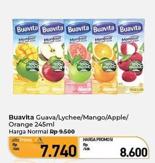 Buavita Fresh Juice 250 ml Diskon 9%, Harga Promo Rp8.600, Harga Normal Rp9.500, Allo Prime & Mega Rp. 7.740, Allo Bank,Kartu Kredit Bank Mega