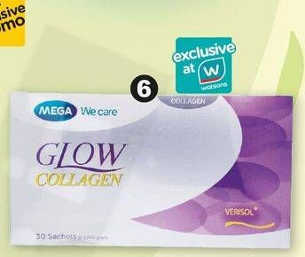 Promo Harga MEGA WE CARE Glow Collagen 30 pcs - Watsons