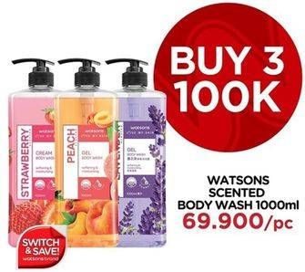 Promo Harga WATSONS Scented Body Wash per 3 botol 1 ltr - Watsons
