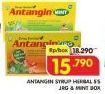 Promo Harga ANTANGIN JRG Syrup Herbal JRG, Mint  - Superindo