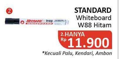 Promo Harga STANDARD Whiteboard Marker W88 Black  - Alfamidi