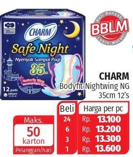 Promo Harga Charm Body Fit Night Wing 35cm 12 pcs - Lotte Grosir