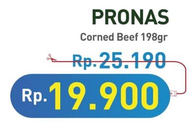 Promo Harga Pronas Corned Beef 198 gr - Hypermart