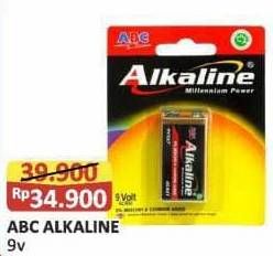 Promo Harga ABC Battery Alkaline 9V/6LR61 1 pcs - Alfamart
