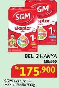 Promo Harga SGM Eksplor 1+ Susu Pertumbuhan Kecuali Madu, Kecuali Vanila 900 gr - Alfamidi