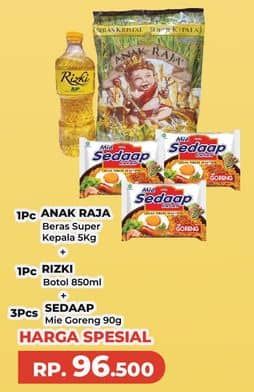 Promo Harga Anak Raja Beras + Rizki Minyak Goreng + Sedaap Mie Goreng  - Yogya