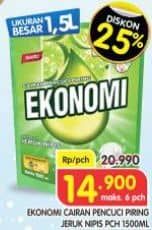 Promo Harga Ekonomi Pencuci Piring Power Liquid Jeruk Nipis 1500 ml - Superindo