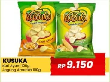 Promo Harga Kusuka Keripik Singkong Kari Ayam, Jagung Amerika 100 gr - Yogya