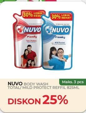 Promo Harga Nuvo Body Wash Total Protect, Mild Protect 825 ml - Yogya