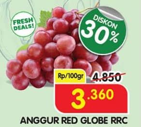 Promo Harga Anggur Red Globe RRC per 100 gr - Superindo