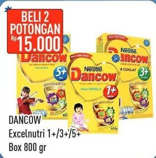 Promo Harga DANCOW Advanced Excelnutri+ 1+/3+/5+ per 2 box 800 gr - Hypermart