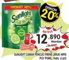 Promo Harga Sunlight Pencuci Piring Jeruk Nipis 100 910 ml - Superindo