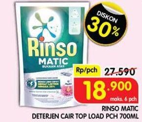 Promo Harga Rinso Detergent Matic Liquid Top Load + Molto 800 ml - Superindo