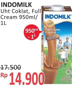 Promo Harga INDOMILK Susu UHT Cokelat, Full Cream Plain 950 ml - Alfamidi