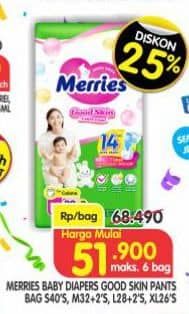 Promo Harga Merries Pants Good Skin S40 40 pcs - Superindo