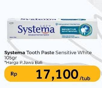 Promo Harga Systema Toothpaste Sensitive White 105 gr - Carrefour