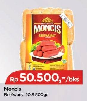 Promo Harga Moncis Beefwurst per 20 pcs 500 gr - TIP TOP