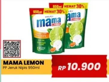 Promo Harga Mama Lemon Cairan Pencuci Piring Jeruk Nipis 950 ml - Yogya