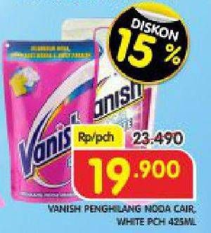 Promo Harga VANISH Penghilang Noda Cair Pink, White 425 ml - Superindo