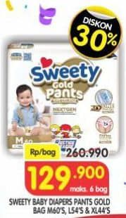 Promo Harga Sweety Gold Pants M60, L54, XL44 44 pcs - Superindo