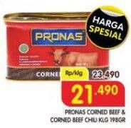 Promo Harga Pronas Corned Beef Classic, Chili 198 gr - Superindo