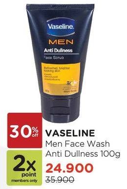 Promo Harga VASELINE Men Face Wash Anti Dullnes 100 gr - Watsons