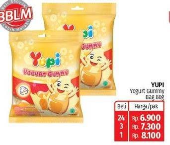 Promo Harga Yupi Candy Yogurt Gummy 80 gr - Lotte Grosir