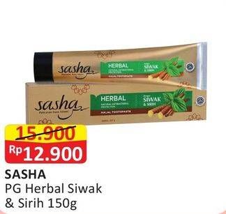 Promo Harga SASHA Toothpaste Herbal Siwak Sirih 150 gr - Alfamart