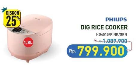 Promo Harga Philips HD4515 Fuzzy Logic Rice Cooker  - Hypermart