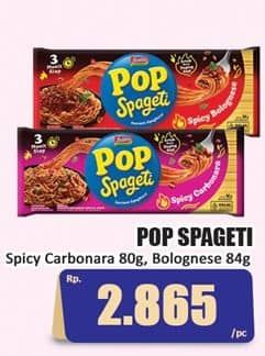 Promo Harga Indomie Pop Spageti Spicy Bolognese, Spicy Carbonara 80 gr - Hari Hari