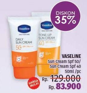 Promo Harga VASELINE Daily Sun Care Sun Cream SPF50, Tone Up SPF40 50 ml - LotteMart