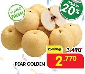 Promo Harga Pear Golden per 100 gr - Superindo