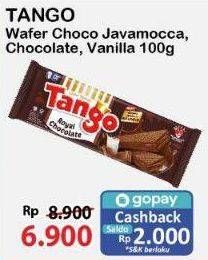 Promo Harga Tango Long Wafer Chocolate, Choco Javamocca, Vanilla Milk 110 gr - Alfamart
