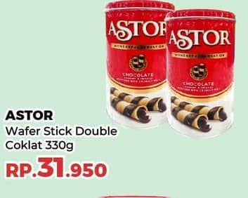 Promo Harga Astor Wafer Roll Double Chocolate 330 gr - Yogya