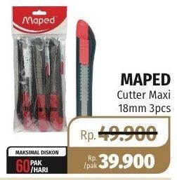 Promo Harga MAPED Cutter Maxi 18mm per 3 pcs - Lotte Grosir