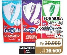 Promo Harga FORMULA Sikat Gigi Diamond Crystal Medium, Double Action Soft, Silver Pro Ripple Soft 1 pcs - Lotte Grosir