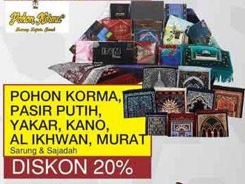 Promo Harga POHON KORMA / PASIR PUTIH / YAKAR / KANO / AL IKHWAN  / MURAT Sajadah & Sarung  - Yogya