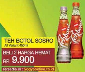 Promo Harga SOSRO Teh Botol All Variants 450 ml - Yogya