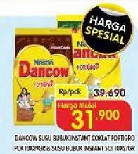 Promo Harga DANCOW FortiGro Susu Bubuk Instant, Instant Cokelat per 10 sachet 27 gr - Superindo