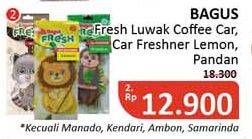 Promo Harga BAGUS Fresh Air Freshener Luwak Coffee, Lemon, Pandan 10 gr - Alfamidi