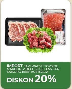 Promo Harga Import Sapi Wagyu Topside Marbling/Beef Slice Less Fat/Saikoro Beef Australia  - Yogya